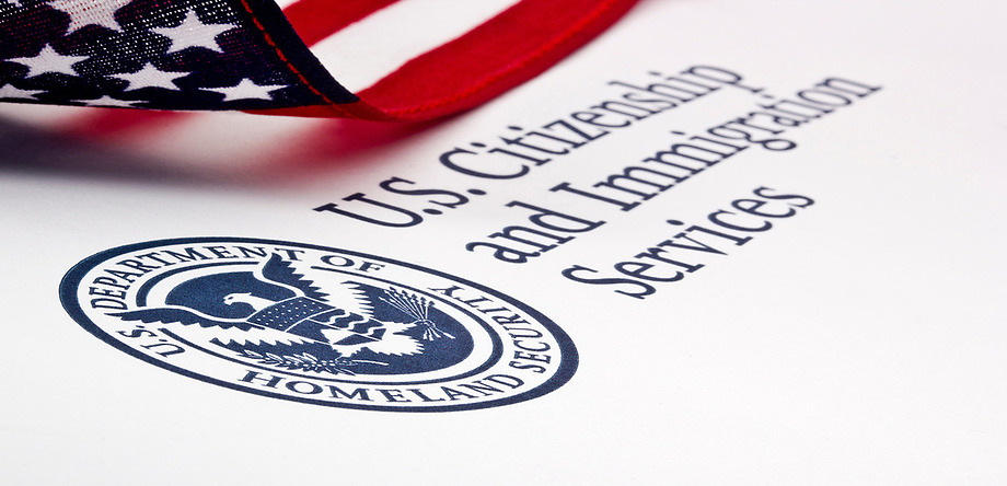 US Department of Homeland Security logo with words "US Citizenship and immigration services"